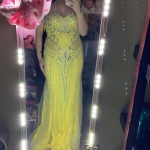 Beaded Mesh Basket Weave dress